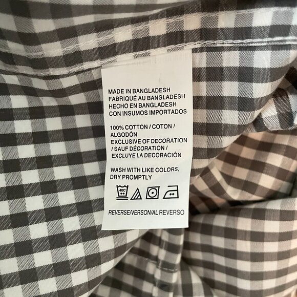 Izod Men’s Button-Down Shirt Size S/P Long Sleeve Brown Check on White - Picture 11 of 11